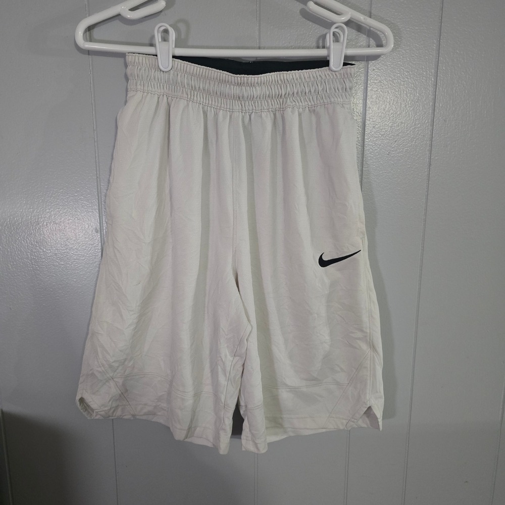 Nike Basketball‎ Shorts Mens Small White Dri-FIT Athletic Gym Swoosh Logo